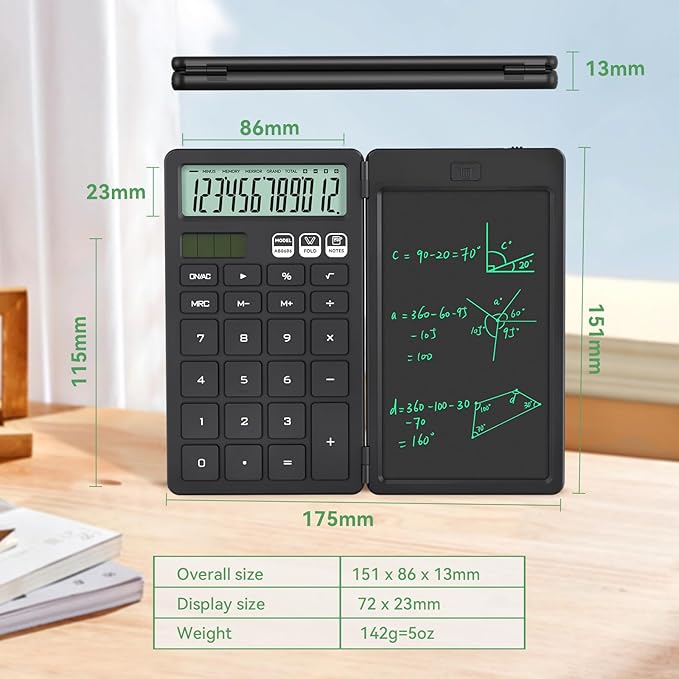 Desk Calculator with Erasable LCD Notepad Calculators ROATEE Desktop Basic Calculators for Middle School Cute Pocket Simple Calculator Office Desk Accessories Supplies Home Office Essential Big Button