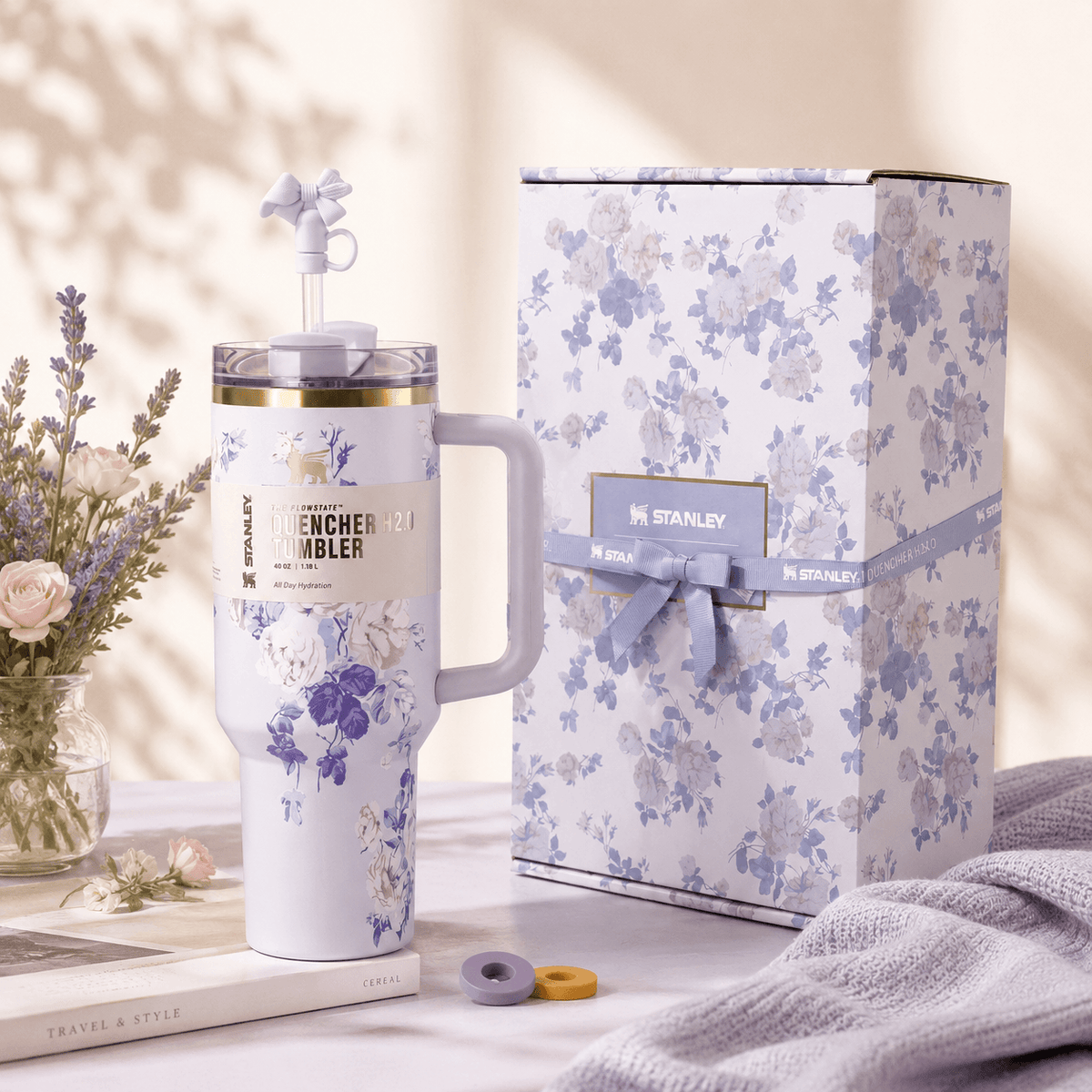 Stanley x LoveShackFancy Blue Violet Blossom Tumbler 40oz