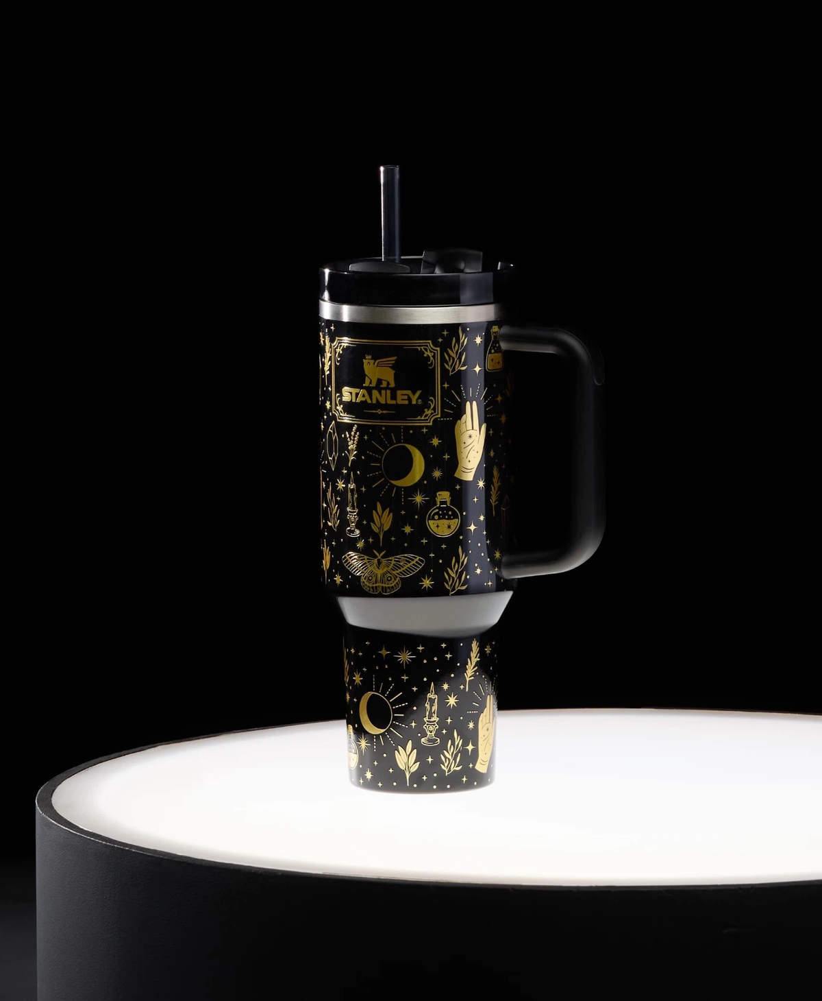 Halloween Gothic Themed 40oz Insulated Travel Tumbler with Lid & Straw