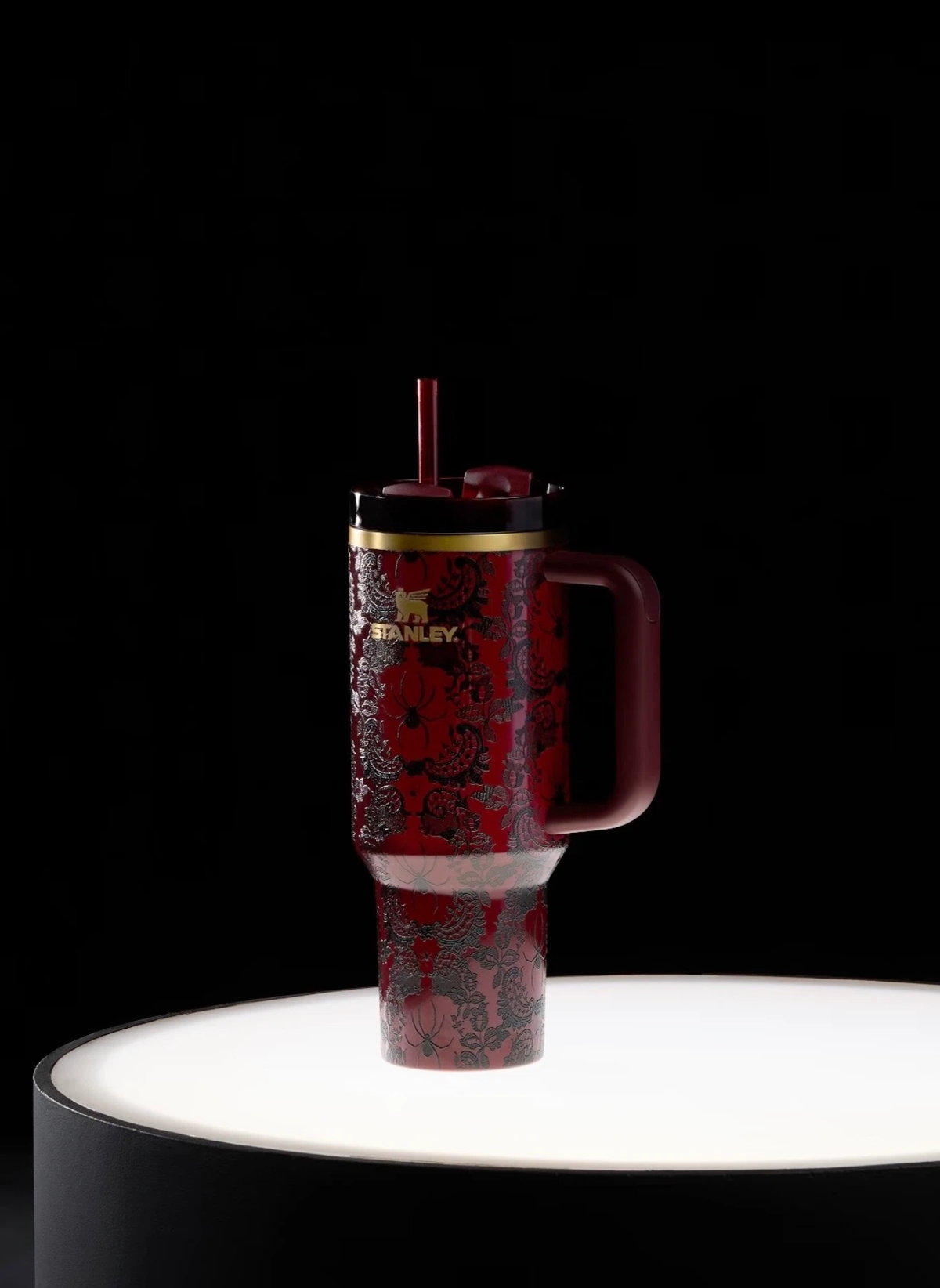 Halloween Gothic Themed 40oz Insulated Travel Tumbler with Lid & Straw
