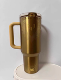 Stanley x Messi Limited Edition Gold Tumbler, 40oz (1.18L), Double-Wall Vacuum Insulated 304 Stainless Steel Water Cup with Straw & Handle, Keeps Cold & Hot, Great for Car, Commute & Outdoor