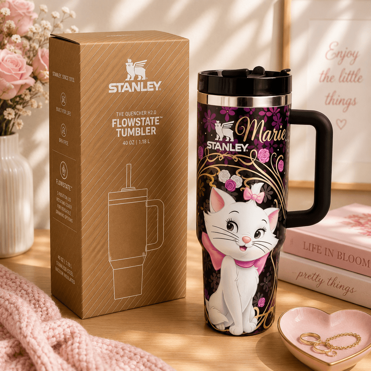 STANLEY Marie Cat Floral Tumbler