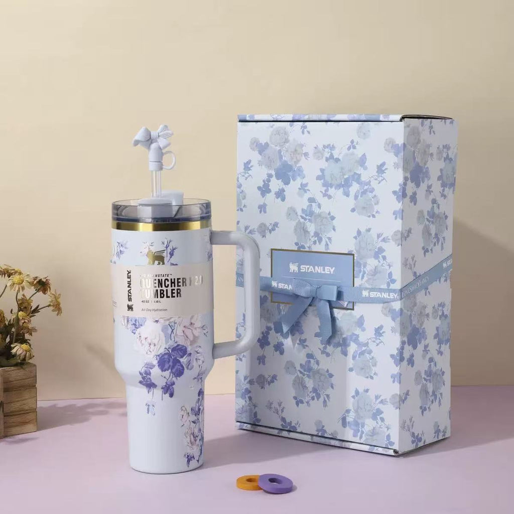 Stanley x LoveShackFancy Blue Violet Blossom Tumbler 40oz